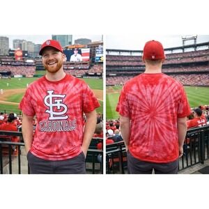 St‎ Louis Cardinals MLB T Shirt XL Red Tie Dye Baseball Graphic Tee